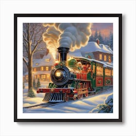 Christmas Train Art Print
