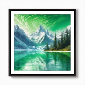 Green Mountain Lake Art Print