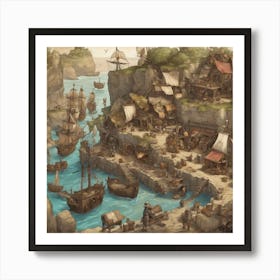 Pirate Village 1 Art Print