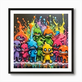 Splatter Monsters Art Print