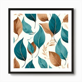 Seamless Pattern With Leaves 1 Art Print