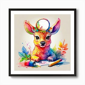 Deer Painting 5 Art Print