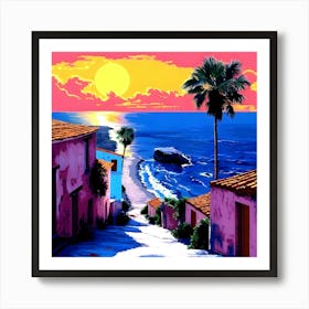 Sunset On The Beach Art Print