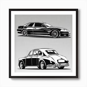 Classic Car Decals Art Print