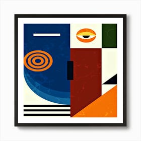 Modern Cubism Poster Template, Abstract Painting Art Print