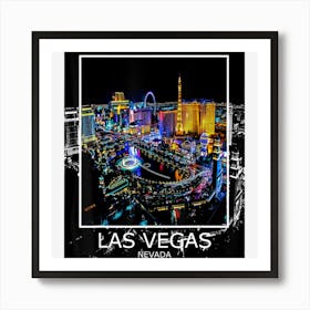 Las Vegas Nevada City Summer Welcome To Lv Strip Art Print