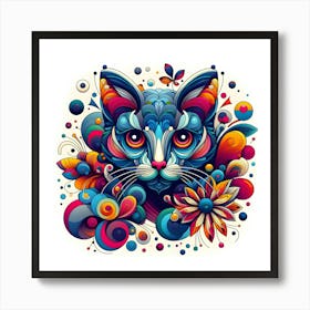 Colorful Cat 1 Art Print