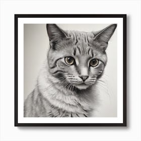 Grey Tabby Cat Art Print