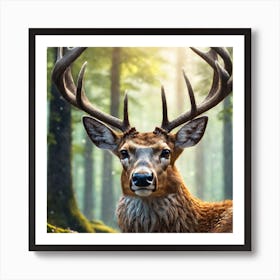 Deer In The Forest 84 Art Print