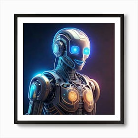 Firefly Cheerful Cybernetic Robot Icon With Holographic Glow 50855 (2) Art Print