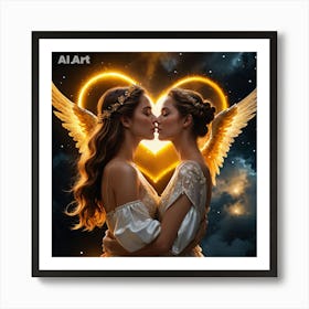 Angels Kissing 2 Art Print
