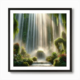 Waterfall In The Jungle Art Print