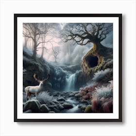 Deer In The Forest 28 Art Print