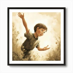 Boy In The Tall Grass Art Print