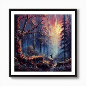 Forest At Dusk Art Print