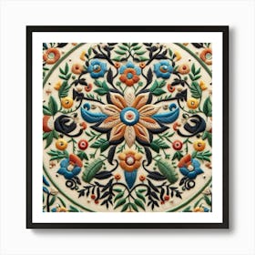 Embroidery Piece With Traditional Pakistani Motifs (2) Art Print