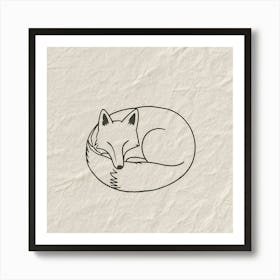 Fox Sleeping Art Print