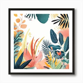 Watercolor Tropical Background Poster