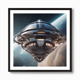 Spaceship In Space 20 Art Print