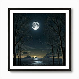 Moon Night Art Print