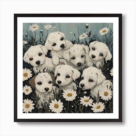 Puppies Fairycore Painting 3 Art Print