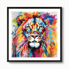 Lion rainbow Art Print