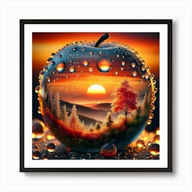 Sunset Apple: Serenity, Nature, Beauty Art Print