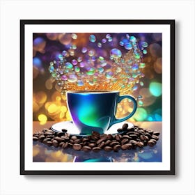 Coffee Cup With Bubbles 1 Art Print