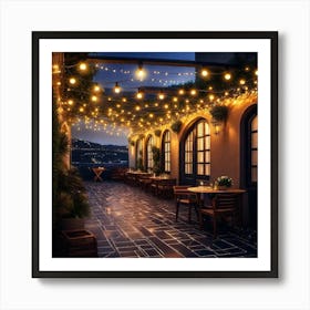 Patio With String Lights 4 Art Print