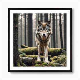 Wolf In The Forest 46 Art Print