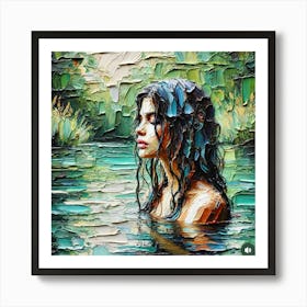 Lady in the lake Art Print