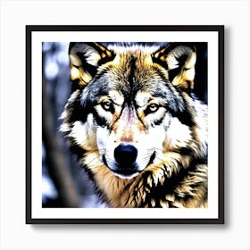 Wolf In The Woods 14 Art Print