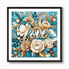 Floral Love Design Art Print