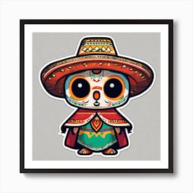 Day Of The Dead Owl Art Print