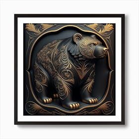 Gold Bear 3d Art Print