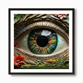 Colossal Building Sized Eye Divided In Layers To Represent Different Seasons Seasonal Themed Floors Art Print