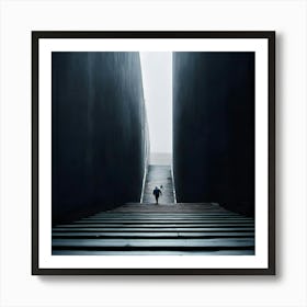 Man Walking Down The Stairs Art Print