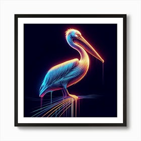 Neon Pelican Art Print