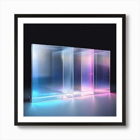 Three Transparent Acrylic Cubes Art Print