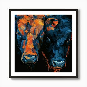 Two Cows Art Print