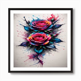 Colorful Roses Art Print