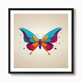 Default Minimalist Extravagantly Colored Butterfly Busting Out 3 Art Print