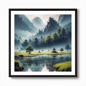 Chinese Landscape Painting Art Print