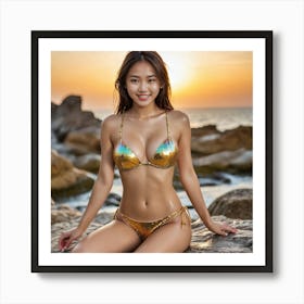 Asian Girl In Bikini 3 Art Print