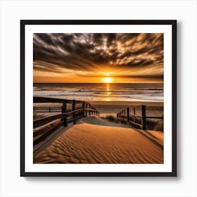 Sunset On The Beach 730 Art Print