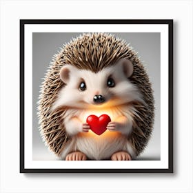 Hedgehog Valentines 2 Art Print