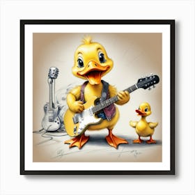 Ducks And Guitars Art Print