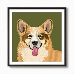 Corgi Dog Portrait Art Print