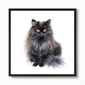 Black Persian Cat Portrait 3 Art Print