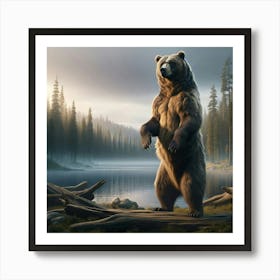 Grizzly Bear Stance Art Print